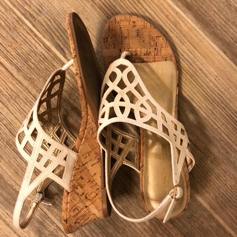 Ladies sandal with small wedge, size 8.5